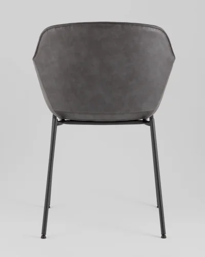 Стул Ashby, экокожа, серый, сиденье УТ000040854 Stool Group, серый/экокожа, ножки/металл/чёрный, размеры - ***** фото 4