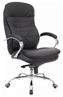 Кресло руководителя Valencia M Кожаное Черный EC-330 Leather Black Everprof, чёрный/кожа, ножки//, размеры - 1200*1260***660*