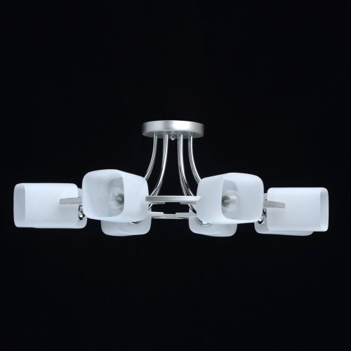 Люстра потолочная Тетро 673013508 DeMarkt белая на 8 ламп, основание хром в стиле современный  фото 3