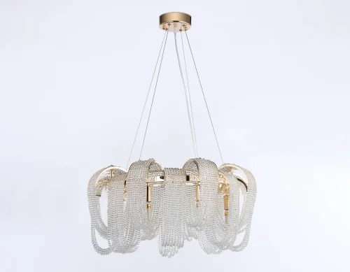 Люстра подвесная TR5379 Ambrella light прозрачная на 8 ламп, основание золотое в стиле классический современный  фото 7