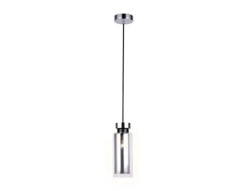 Светильник подвесной TR3572 Ambrella light чёрный серый 1 лампа, основание хром в стиле хай-тек современный трубочки фото 2