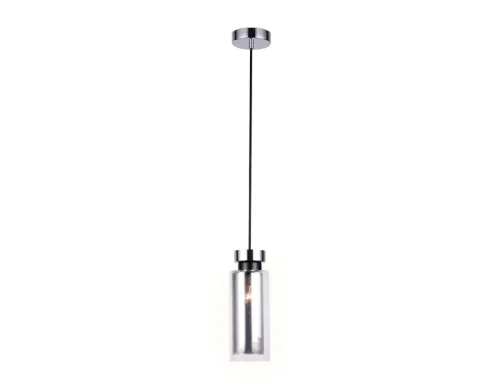 Светильник подвесной TR3572 Ambrella light чёрный серый на 1 лампу, основание хром в стиле хай-тек современный трубочки фото 2