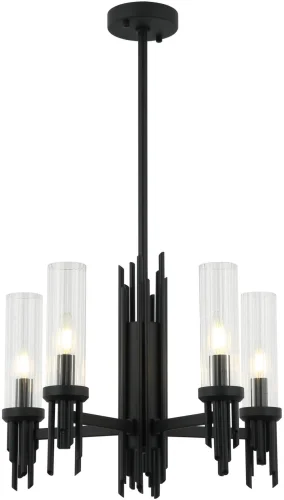 Люстра на штанге Graff 2170/02/05P Stilfort прозрачная на 5 ламп, основание чёрное в стиле современный 