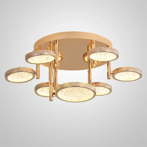 Люстра потолочная NAINA CH L60 207834-23 ImperiumLoft прозрачная на 7 ламп, основание золотое в стиле современный  Люстра потолочная NAINA CH L60 207834-23 ImperiumLoft прозрачная на 7 ламп, основание золотое в стиле современный