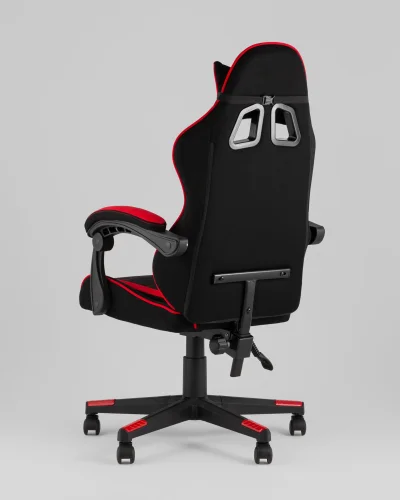 Кресло спортивное TopChairs Shadow, ткань, черно-красный УТ000039460 Stool Group, чёрный красный/текстиль, ножки/пластик/чёрный, размеры - 1250*1350***490*470 фото 7