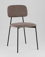 Стул Chao, коричневый, черные ножки, 2шт./уп. УТ000039970 Stool Group, коричневый/рогожка, ножки/металл/чёрный, размеры - *780****