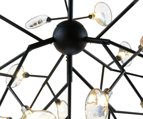 Люстра подвесная Ветта 07521-36,19(21) Kink Light прозрачная на 36 ламп, основание чёрное в стиле флористика современный ветви фото 2