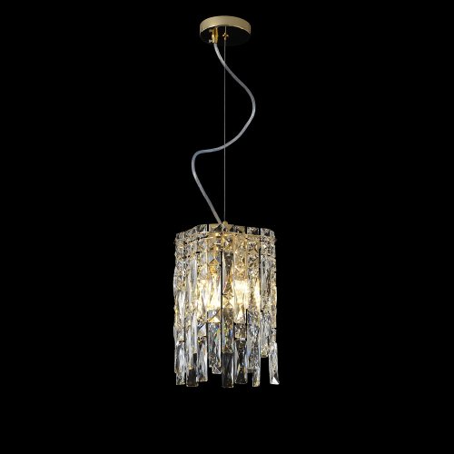 Светильник подвесной ABRIL SP2 GOLD Crystal Lux прозрачный на 2 лампы, основание золотое в стиле классический Светильник подвесной ABRIL SP2 GOLD Crystal Lux прозрачный на 2 лампы, основание золотое в стиле классический