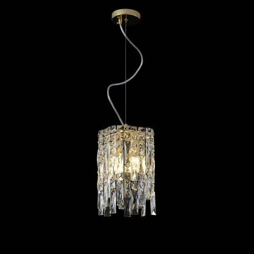 Светильник подвесной ABRIL SP2 GOLD Crystal Lux прозрачный на 2 лампы, основание золотое в стиле классический Светильник подвесной ABRIL SP2 GOLD Crystal Lux прозрачный на 2 лампы, основание золотое в стиле классический