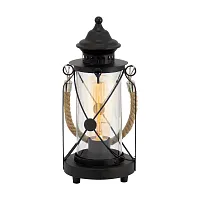 Настольная лампа BRADFORD 49283 Eglo прозрачная чёрная 1 лампа, основание чёрное металл в стиле кантри 