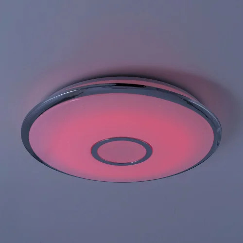 Светильник потолочный LED с пультом с Алисой Старлайт Смарт CL703A60G Citilux белый 1 лампа, основание хром белое в стиле современный с пультом фото 4