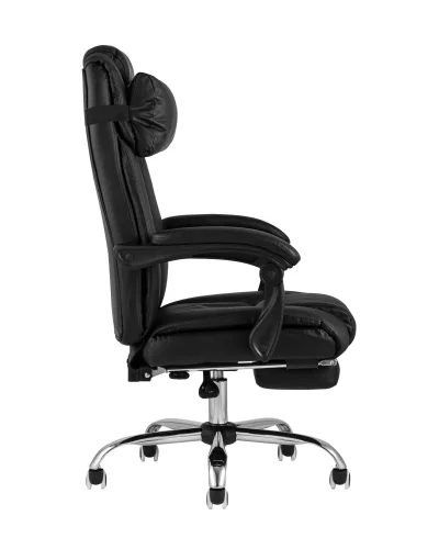 Кресло руководителя TopChairs Royal, черное УТ000001956 Stool Group, чёрный/экокожа, ножки/металл/хром, размеры - ****680*700 фото 2