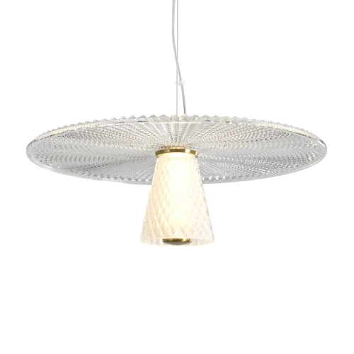 Светильник подвесной LED Grail FR6183PL-L4BS Freya прозрачный на 1 лампу, основание латунь в стиле хай-тек современный фото 3