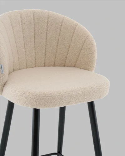 Стул полубарный Ханнингем букле бежевый УТ000041701 Stool Group, /, ножки//, размеры - ***** фото 5