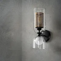 Оригинальный настенный светильник CATCH WALL ELITE 167823-26 ImperiumLoft белый прозрачный 1 лампа, основание бронзовое в стиле современный 