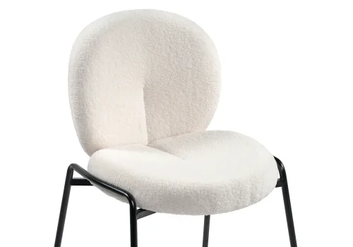 Стул на металлокаркасе Kalipso 1 white / black 15783 Woodville, белый/букле, ножки/металл/чёрный, размеры - ****560*600 фото 7