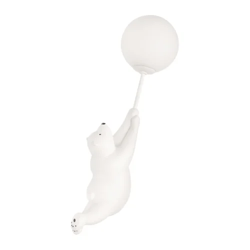 Бра Teddy 10030W-D LOFT IT белый на 1 лампа, основание белое в стиле современный животные шар фото 2