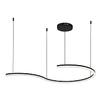 Светильник подвесной LED Euclidics SL1018.403.01 ST-Luce прозрачный на 1 лампу, основание чёрное в стиле хай-тек 