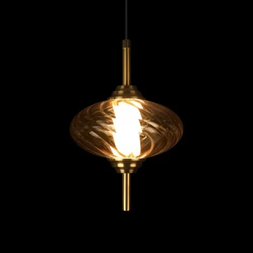 Светильник подвесной LED Helix 10421/C Amber LOFT IT янтарный на 1 лампу, основание бронзовое в стиле современный фото 2