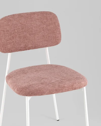 Стул Chao, розовый, белые ножки, 2шт./уп. УТ000039976 Stool Group, розовый/рогожка, ножки/металл/белый, размеры - *780**** фото 2