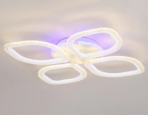 Люстра потолочная LED с пультом FA4501 Ambrella light белая на 1 лампа, основание белое в стиле современный хай-тек с пультом фото 4