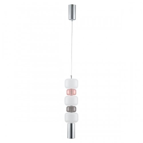 Светильник подвесной Verona 6505/1A Lumion розовый серый прозрачный 1 лампа, основание хром в стиле современный 