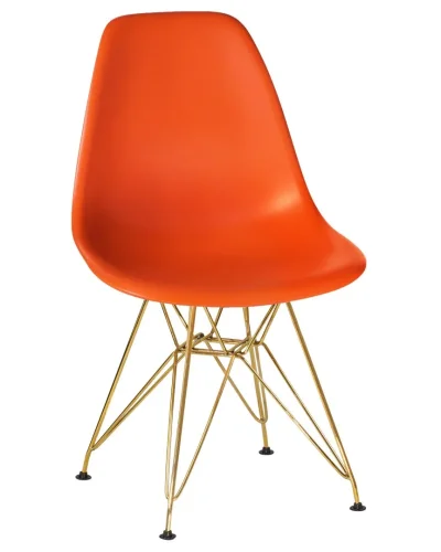 Стул обеденный 638APP-LMZL DSR, цвет сиденья оранжевый (O-02), цвет основания золото Dobrin, оранжевый/, ножки/металл/золотой, размеры - ****460*535