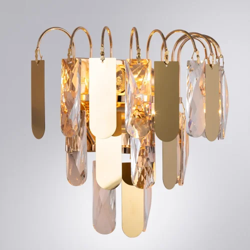 Бра Vivien A2719AP-2GO Arte Lamp прозрачный на 2 лампы, основание золотое в стиле модерн  фото 2