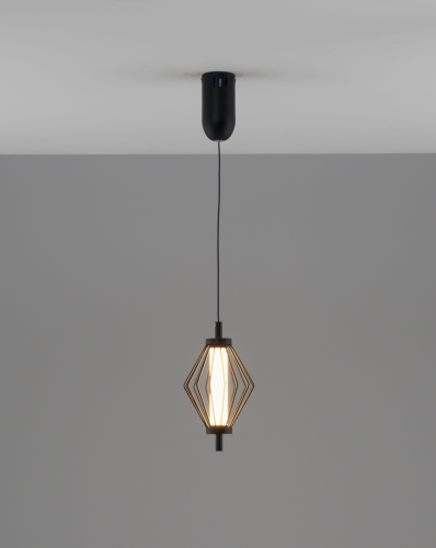 Светильник подвесной LED Eloise V11349-PL Moderli белый чёрный на 1 лампу, основание чёрное в стиле современный 