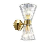 Бра Elinor APL.801.01.02 Aployt прозрачный 2 лампы, основание золотое в стиле современный 