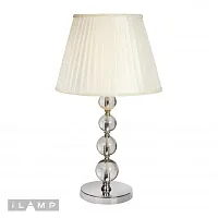 Настольная лампа Armonia T2510-1 nic iLamp бежевая 1 лампа, основание никель металл в стиле современный американский 