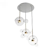 Светильник подвесной LED Bopone SL1133.203.03 ST-Luce прозрачный 3 лампы, основание белое в стиле современный шар
