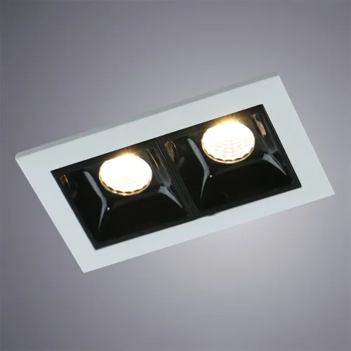 Светильник карданный LED Grill A3153PL-2BK Arte Lamp чёрный белый 2 лампы, основание чёрное белое в стиле современный  фото 2