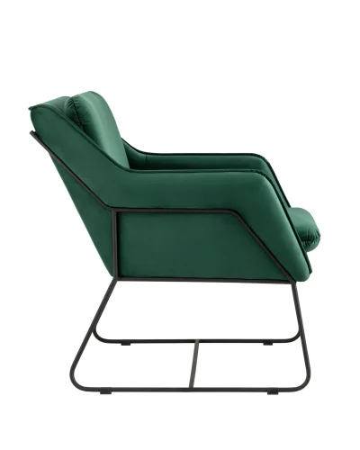 Кресло Роланд в стиле лофт велюр зелёный УТ000035917 Stool Group, зелёный/велюр, ножки/металл/чёрный, размеры - ****700*840мм фото 6