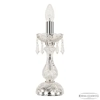 Настольная лампа 104L/1-27 Ni Bohemia Ivele Crystal без плафона 1 лампа, основание прозрачное никель стекло хрусталь металл в стиле классический sp