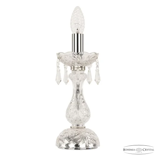 Настольная лампа 104L/1-27 Ni Bohemia Ivele Crystal без плафона 1 лампа, основание прозрачное никель стекло хрусталь металл в стиле классический sp
