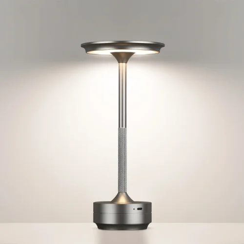 Настольная лампа LED DIMM Tet-A-Tet 5035/6TL Odeon Light никель серая 1 лампа, основание никель серое металл в стиле современный  фото 4