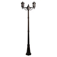 Парковый светильник Ravenna 100016/2200 LOFT IT уличный IP55 чёрный на 2 лампы, плафон белый в стиле классический кантри замковый E27