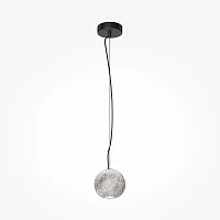 Светильник подвесной Basic Texture MOD461PL-01GR Maytoni серый на 1 лампу, основание чёрное в стиле современный шар