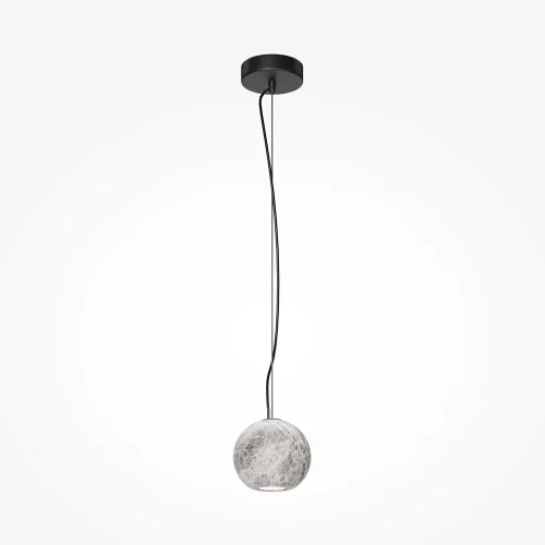 Светильник подвесной Basic Texture MOD461PL-01GR Maytoni серый на 1 лампу, основание чёрное в стиле современный шар