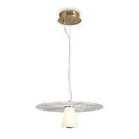 Светильник подвесной LED Grail FR6183PL-L4BS Freya прозрачный на 1 лампу, основание латунь в стиле современный хай-тек 