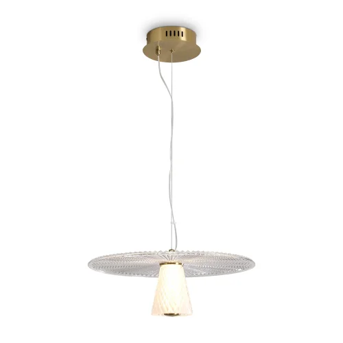 Светильник подвесной LED Grail FR6183PL-L4BS Freya прозрачный на 1 лампу, основание латунь в стиле хай-тек современный 