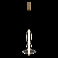 Светильник подвесной LED QUASAR SP10W LED TRANSPARENT Crystal Lux прозрачный на 1 лампу, основание золотое в стиле современный выдувное