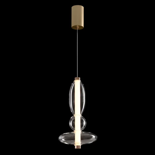 Светильник подвесной LED QUASAR SP10W LED TRANSPARENT Crystal Lux прозрачный на 1 лампу, основание золотое в стиле современный выдувное