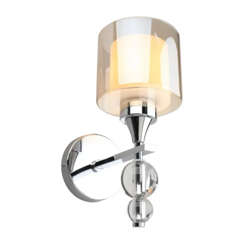 Бра Aprica OML-70801-01 Omnilux белый прозрачный на 1 лампу, основание хром в стиле современный 
