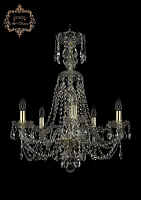 Люстра подвесная хрустальная 11.11.5.195.XL-68.Gd.Sp Bohemia Art Classic прозрачная на 5 ламп, основание золотое в стиле классика 