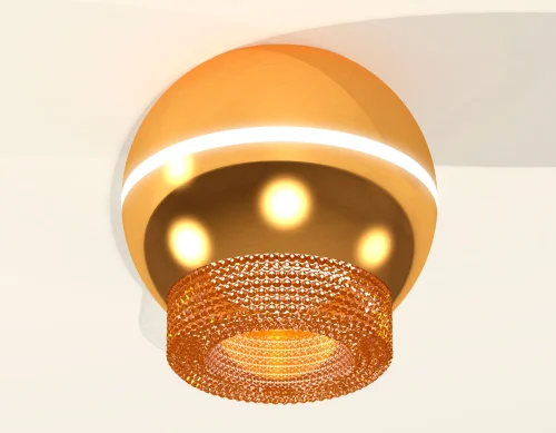 Светильник накладной Techno spot XS1105020 Ambrella light золотой жёлтый 1 лампа, основание золотое жёлтое в стиле современный круглый фото 2