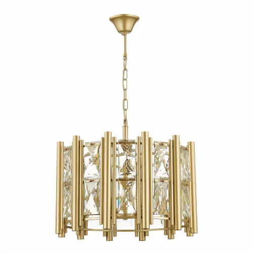 Люстра подвесная Corsia SL1623.203.06 ST-Luce янтарная на 6 ламп, основание бежевое матовое золото в стиле современный  фото 2