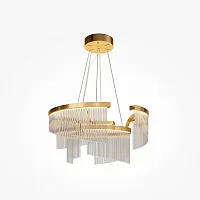 Светильник подвесной LED Estetica MOD378PL-L48G3K Maytoni прозрачный на 1 лампу, основание золотое в стиле современный хай-тек 