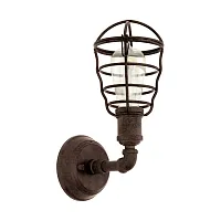 Бра лофт PORT SETON 49811 Eglo коричневый 1 лампа, основание коричневое в стиле лофт 